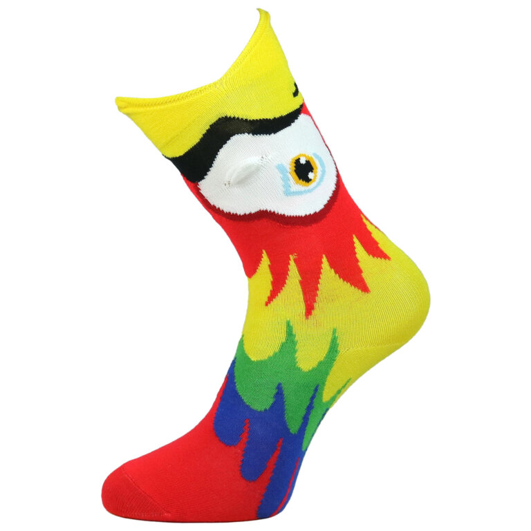 Fashion Cotton 3D Design kids Sock with Red Parrot