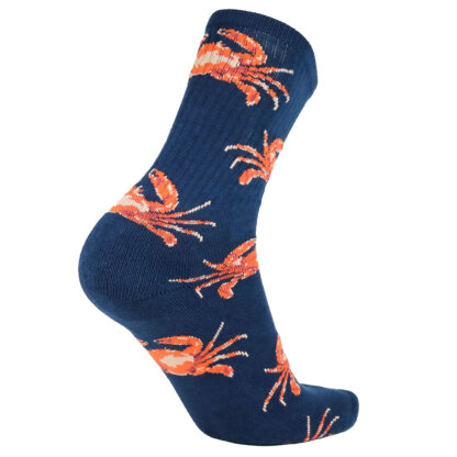 Fashion Cotton Crew Terry Sock with Crab