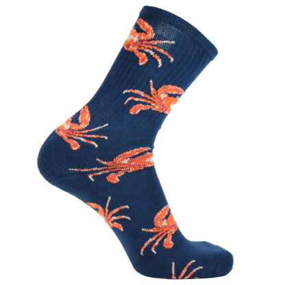 Fashion Cotton Crew Terry Sock with Crab