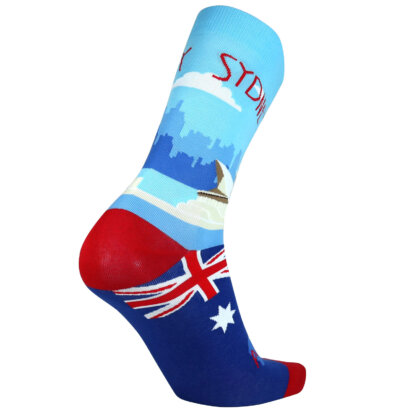 Fashion Cotton Crew Flat Sock with City Sydney