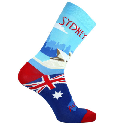 Fashion Cotton Crew Flat Sock with City Sydney