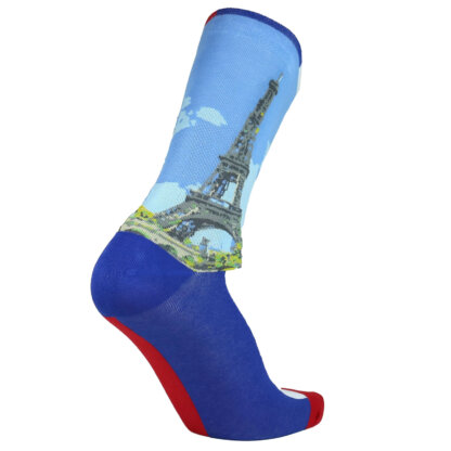 Fashion Cotton Crew Flat Sock with City Paris