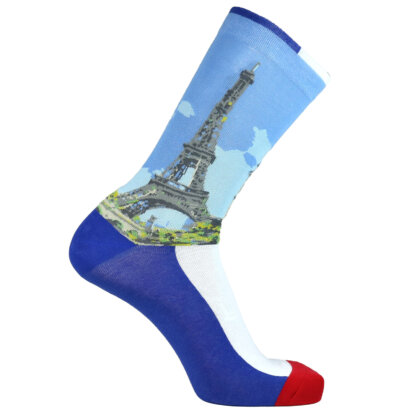 Fashion Cotton Crew Flat Sock with City Paris