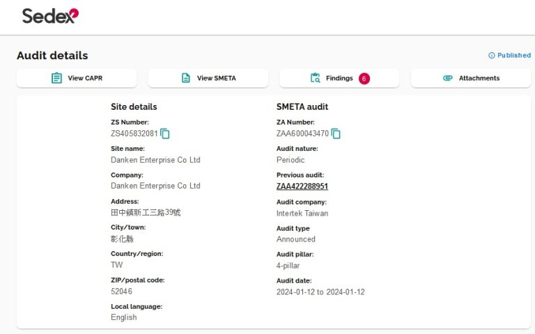 SMETA 4-Pillar Audit ( Sedex Members Ethical Trade)