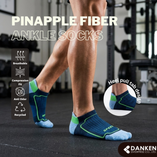 Pineapple Yarn (PALF) Ankle Socks with Heel Tab