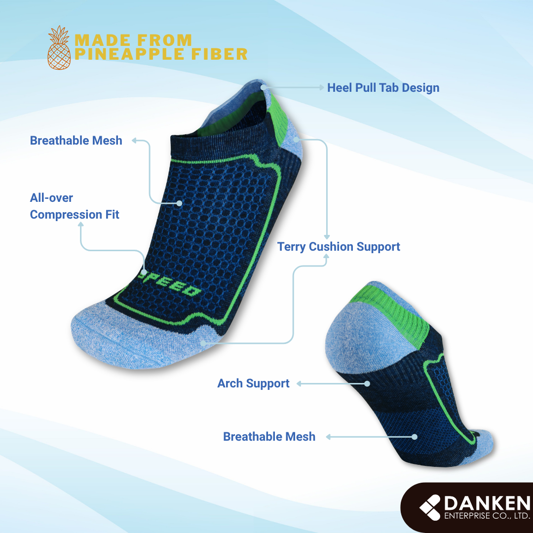 Pineapple Yarn (PALF) Ankle Socks with Heel Tab - Image 2