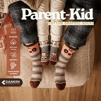 Parent-Kid Cotton Graphic Socks_Racoon Dog B