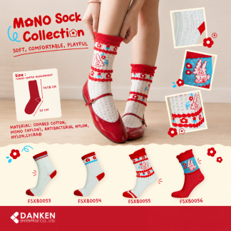 Flower and Bunny MONO Sock
